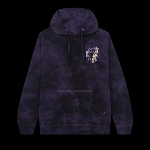 Anti Social Social Club Dissociative Hoodie 'Black/Purple Tie Dye'