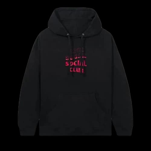 Anti Social Social Club Fire Inside Pink Flame Hoodie 'Black'