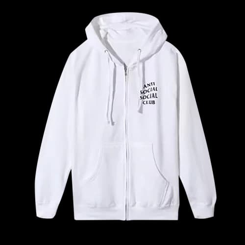 Anti Social Social Club Masochism Zip Up Hoodie 'White'