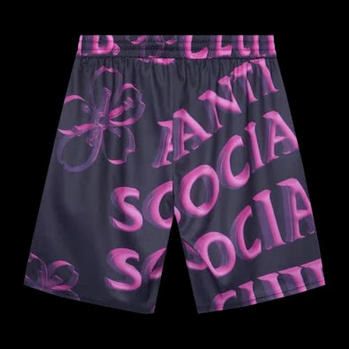 Anti Social Social Club Coral Crush Mesh Bored Shorts 'Black'