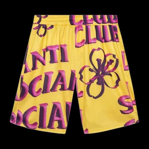 Anti Social Social Club Coral Crush Mesh Bored Shorts 'Yellow'