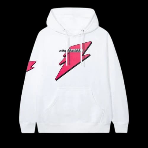 Anti Social Social Club Careless Bolt Hoodie 'White/Pink'