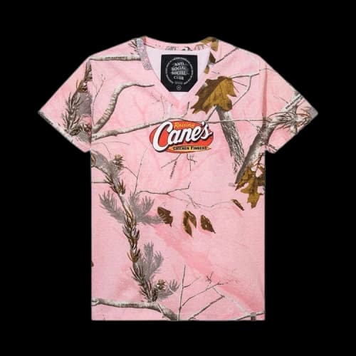 Anti Social Social Club x Raising Canes Camo V-Neck Tee 'Pink Camo'