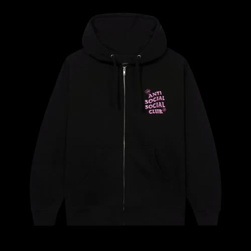 Anti Social Social Club Coral Crush Zip Hoodie 'Black'