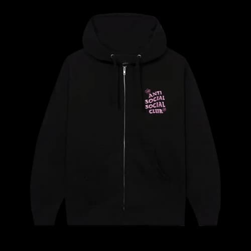 Anti Social Social Club Coral Crush Zip Up Hoodie 'Black'