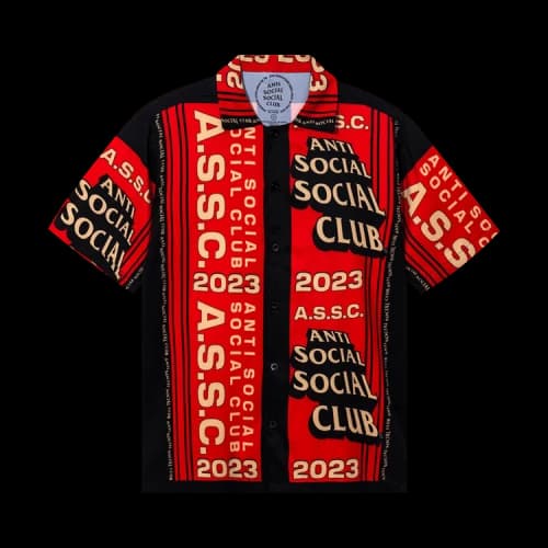 Anti Social Social Club Pack Your Things Button Up 'Black/Red'
