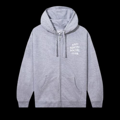Anti Social Social Club Kkotch Zip Up Hoodie 'Athletic Heather'