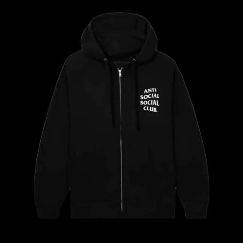 Anti Social Social Club Kkotch Zip Up Hoodie 'Black'