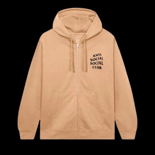 Anti Social Social Club Mind Games Zip Up Hoodie 'Sandstone'