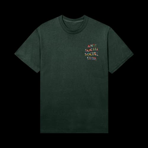Anti Social Social Club Flag Collage Tee 'Dark Green'