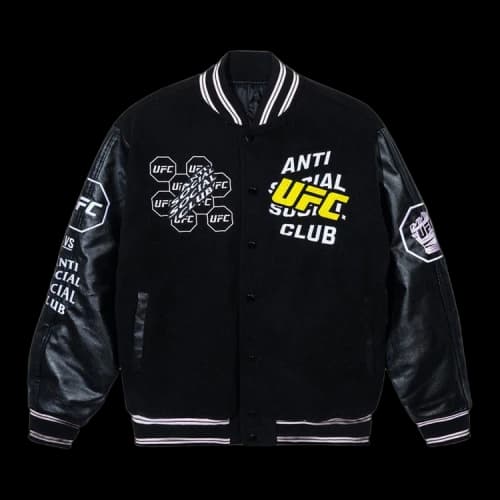 Anti Social Social Club x UFC Corner Varsity Jacket 'Black'