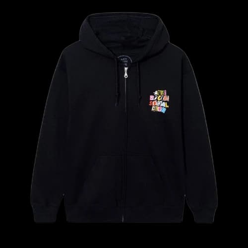 Anti Social Social Club Torn Pages Of Our Story Zip Hoodie 'Black'
