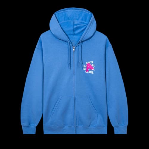 Anti Social Social Club A Is For Zip Hoodie 'Blue'