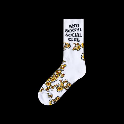 Anti Social Social Club Flower Feet Socks 'White'