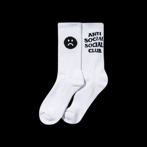 Anti Social Social Club Moody Feet Sad Socks 'White'