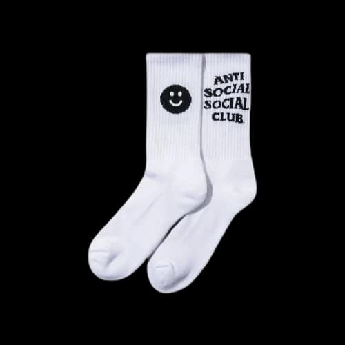 Anti Social Social Club Moody Feet White Happy Socks 'White'