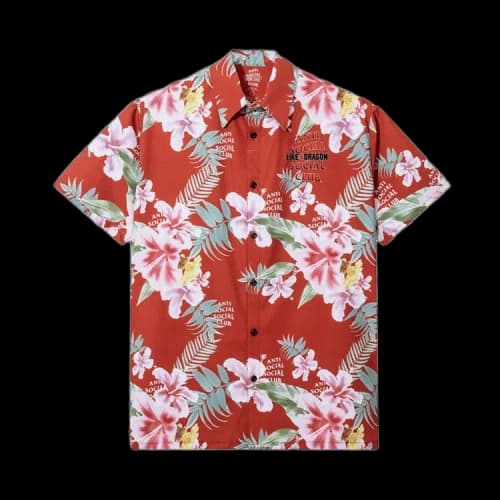 Anti Social Social Club x Like A Dragon Ichiban Button Up 'Red'