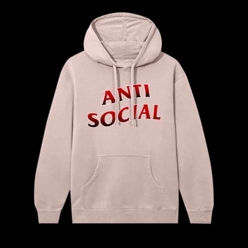 Anti Social Social Club Half Games Hoodie 'Dusty Pink'