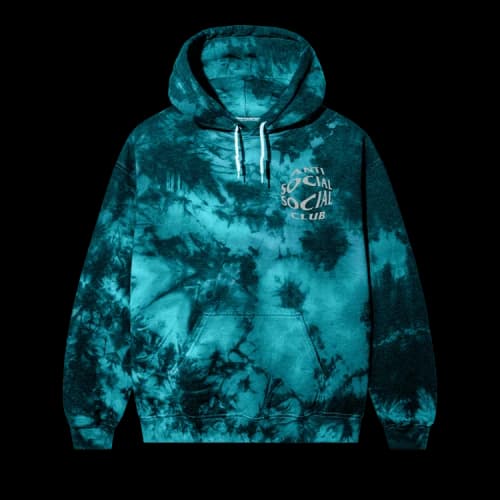 Anti Social Social Club Sleepless Tie Dye Hoodie 'Black/Teal'