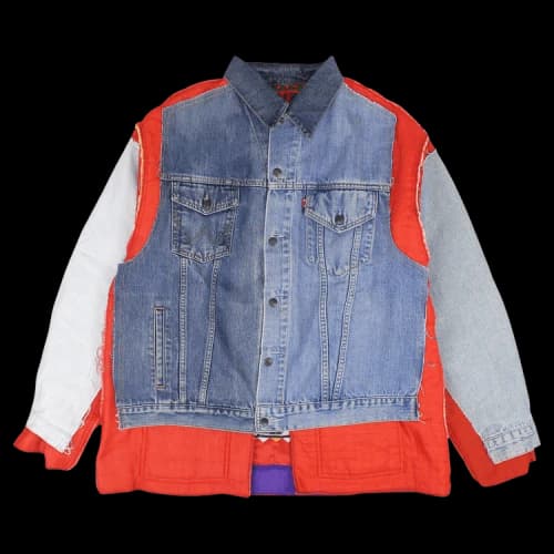 Needles Covered Reversible Blanket Jacket 'Blue/Red'