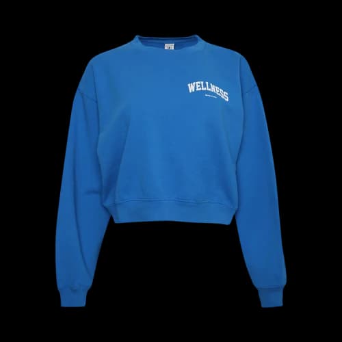 Sporty & Rich Wellness Ivy Cropped Crewneck 'Ocean'