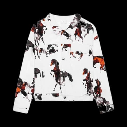 Rhude Horse Trucker Jacket 'White'