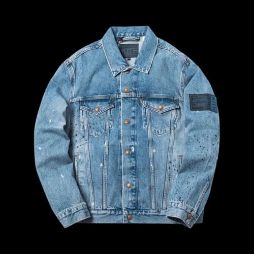Kith For Levi's Mitchell Paint Splatter Trucker Jacket 'Medium Blue'