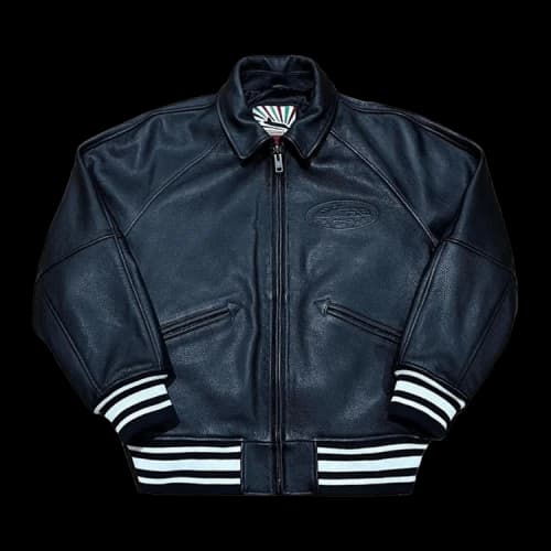 Corteiz Leather Jacket 'Black'