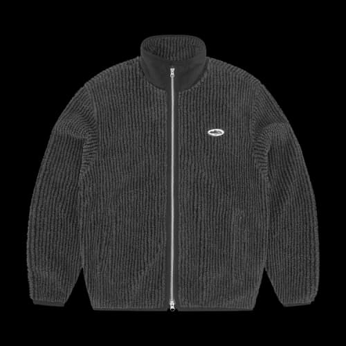 Corteiz Two Tone Sherpa Fleece Jacket 'Black/Grey'