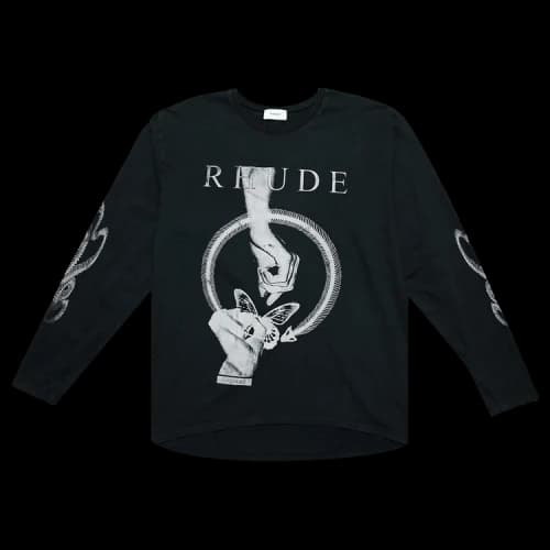 Rhude Passing Butterfly Long-Sleeve Tee 'Black'