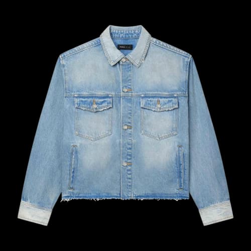 PURPLE BRAND Basalt Cropped Shirt 'Light Indigo'