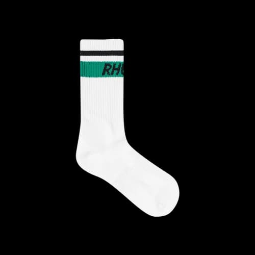 Rhude Two Stripe Logo Sock 'White/Red/Black'