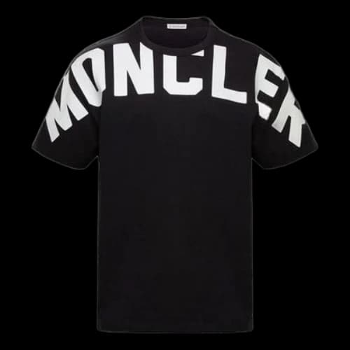 Moncler Matte Plasticized Printed Round Neck For Men Black