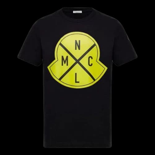 Moncler Pattern Alphabet Printing Short Sleeve Black