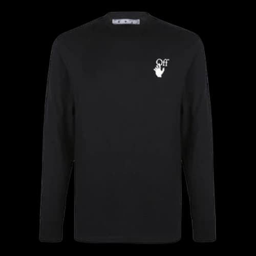 Off-White Logo Printing Round Neck Long Sleeves Ordinary Version Black