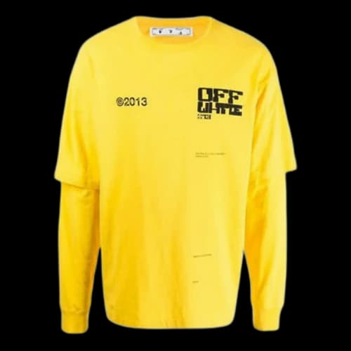 Off-White Unisex SS21 Printing Logo Swea Yellow
