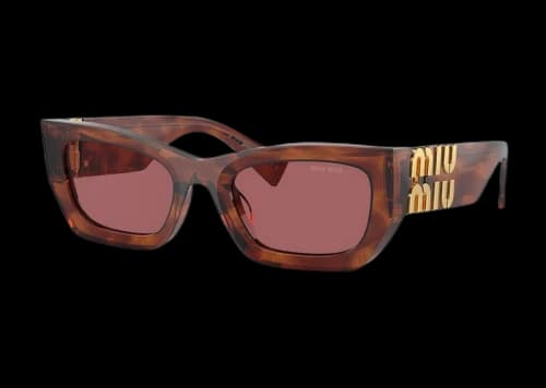 Miu Rectangle Sunglasses Tobacco/Violet (0MU 09WS 11Q08S)