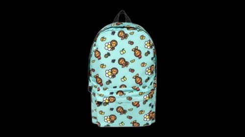 BAPE Baby Milo Flower Print Large Backpack Mint