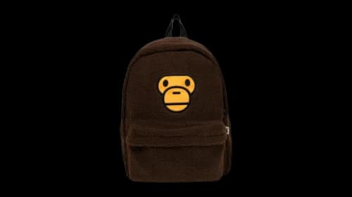 BAPE Baby Milo Sherpa Fur Medium Backpack Brown