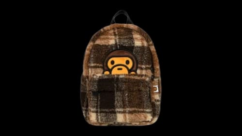 BAPE Sherpa Fur Mini Backpack Beige