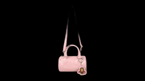 BAPE Baby Milo Faux Leather Small Barrel Bag Pink