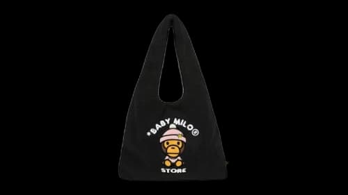 BAPE Baby Milo Sherpa Fur Large Tote Bag Black