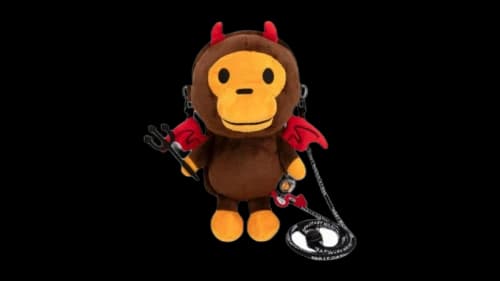BAPE Baby Milo Devil Plush Mobile Bag (FW25) Brown