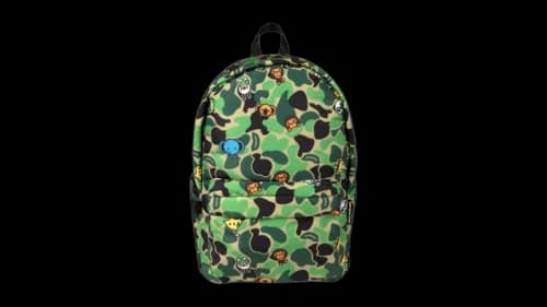 BAPE Baby Milo & Friends Camo Large Backpack (SS26) Army Green
