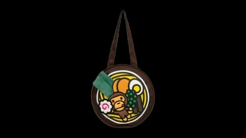 BAPE Baby Milo Ramen Graphic Shoulder Bag Brown