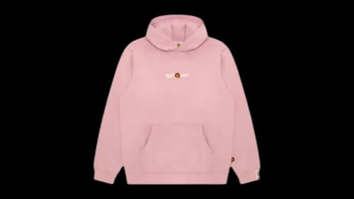 BAPE Baby Milo Graphic Logo Hoodie Pale Pink