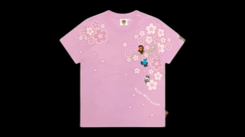 BAPE Baby Milo Flower Graphic Regular Fit Tee Pale Pink