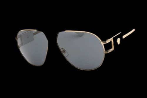 Versace Aviator Sunglasses Gold/Dark Grey (0VE2252-147187 63)