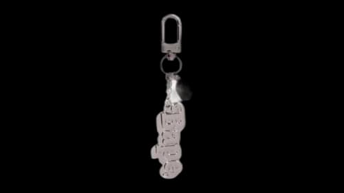 BAPE Logo Metal Keychain Silver