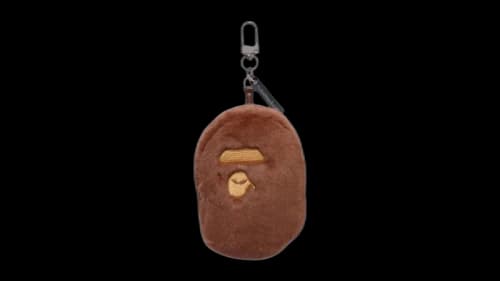 BAPE Ape Head Faux Fur Keychain Brown